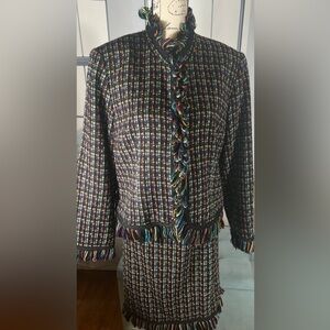 Spenser Jeremy Womens Skirt Size 16 Multicolored With Fringe